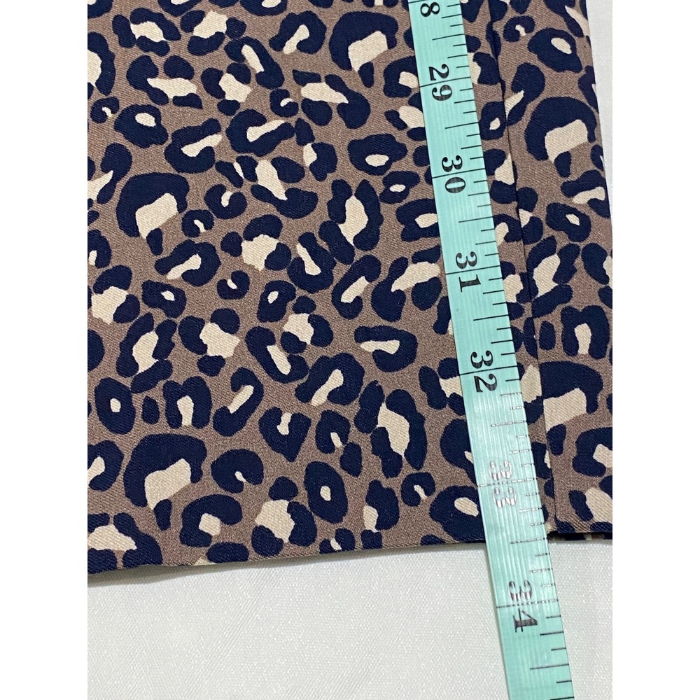 Rafaella Leopard Print Crop Pants Womens 18 Brown Navy Blue Stretch Waist Chic - Picture 8 of 10